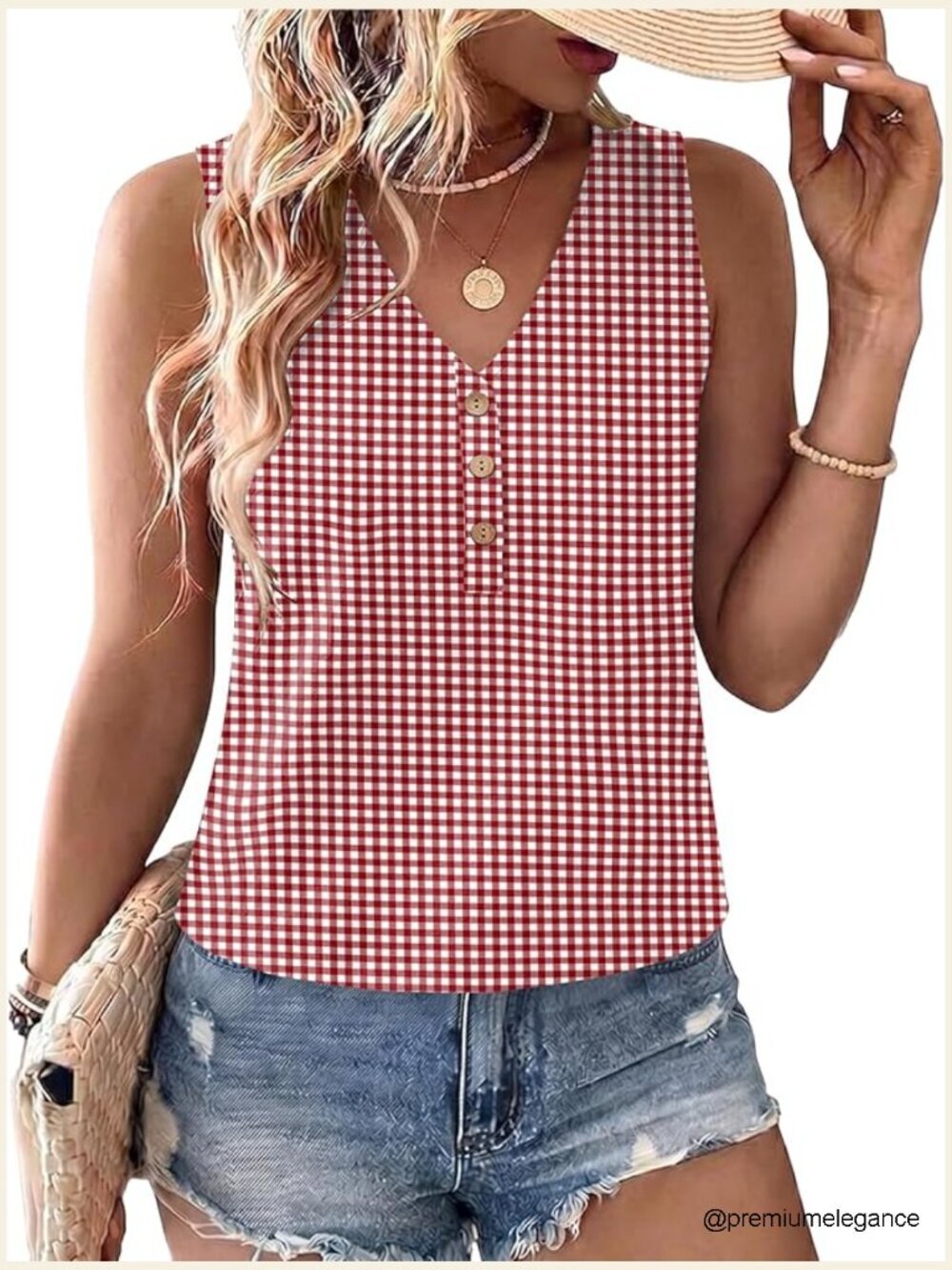 Linen V Neck Tank Top Sleeveless Summer Beach Vacation Tops